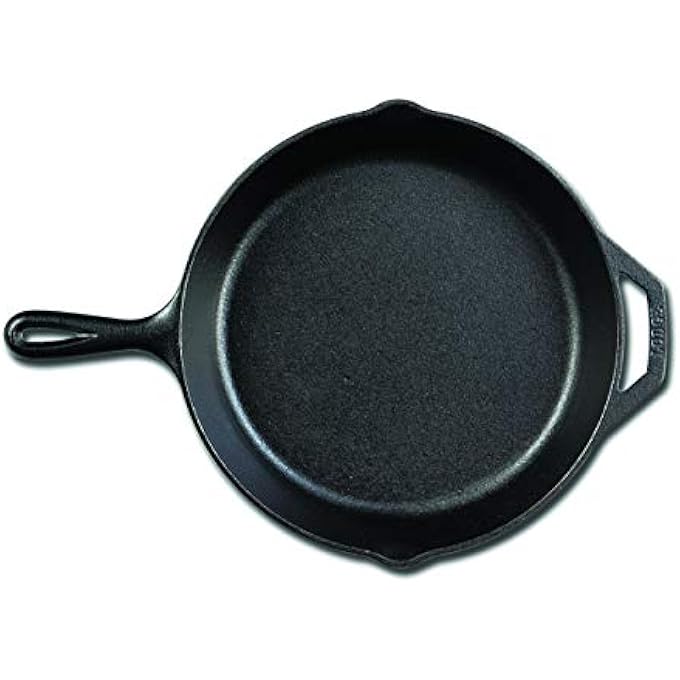 Lodge Cast Iron Skillet PreSeasoned SkilletFrying Pan Black 305 Cm  12 Inch Round Cast Iron 305 Cm  12 InchBlack - Image 3